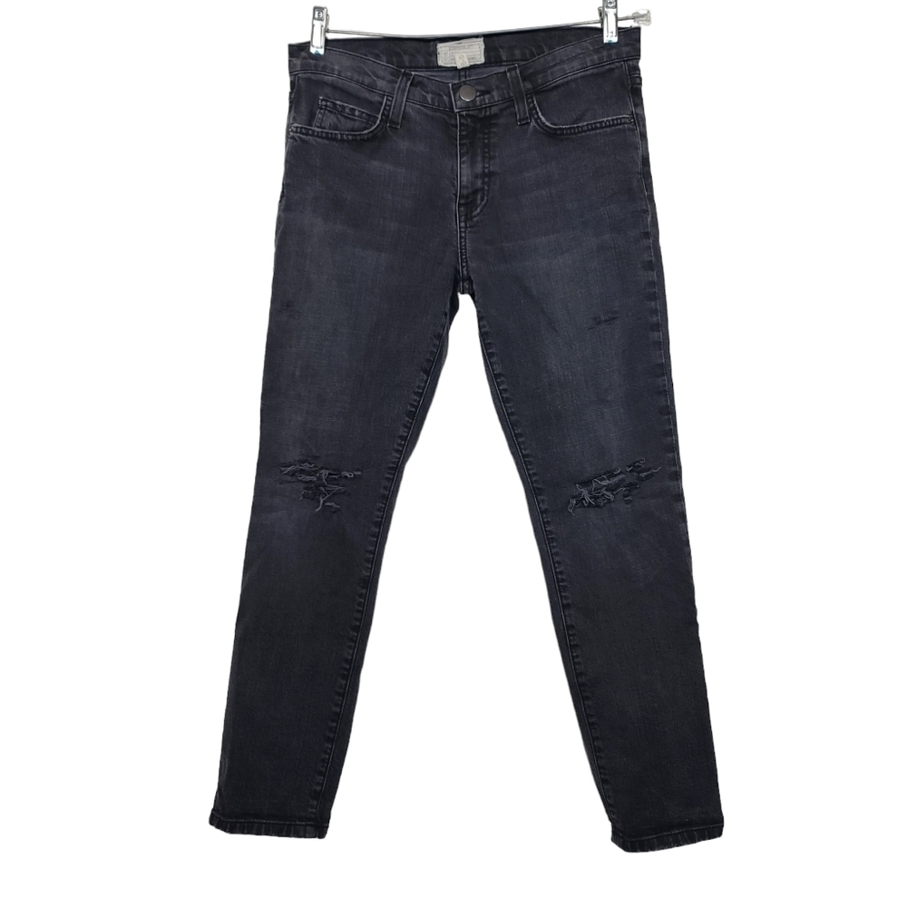Current/Elliott The Fling Townhouse Dark Wash Distressed Jeans 26